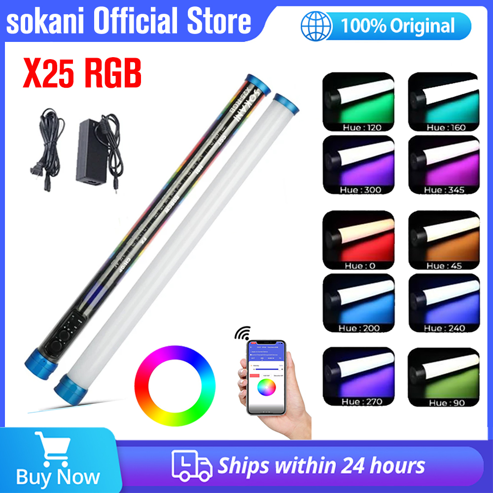 Photography Lighting Wand - Sokani X25 RGB Bi-Màu Sắc Đèn