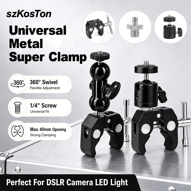 Photography Lighting Tool - Camera Metal Super Clamp 360° Ballhead