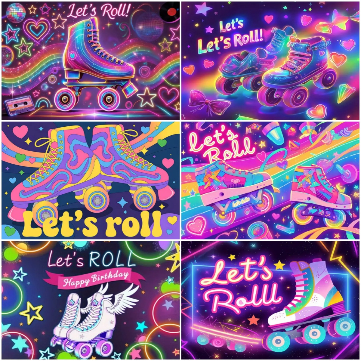Photography Lighting Backdrop - Roller Skating Shoes Theme Birthday Party