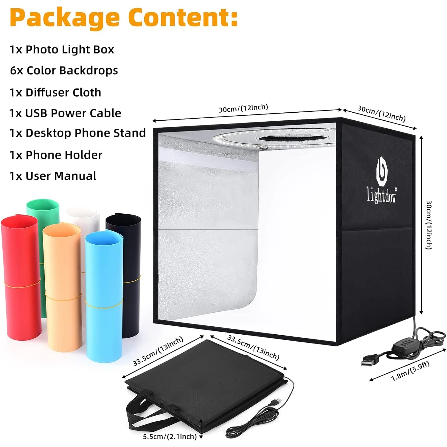 Photography Lighting And Backdrop - Lightdow Photo Studio Light Box Kit