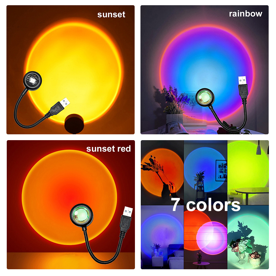 Photography Lighting Diy - USB LED Sunset Lamp Projector Night