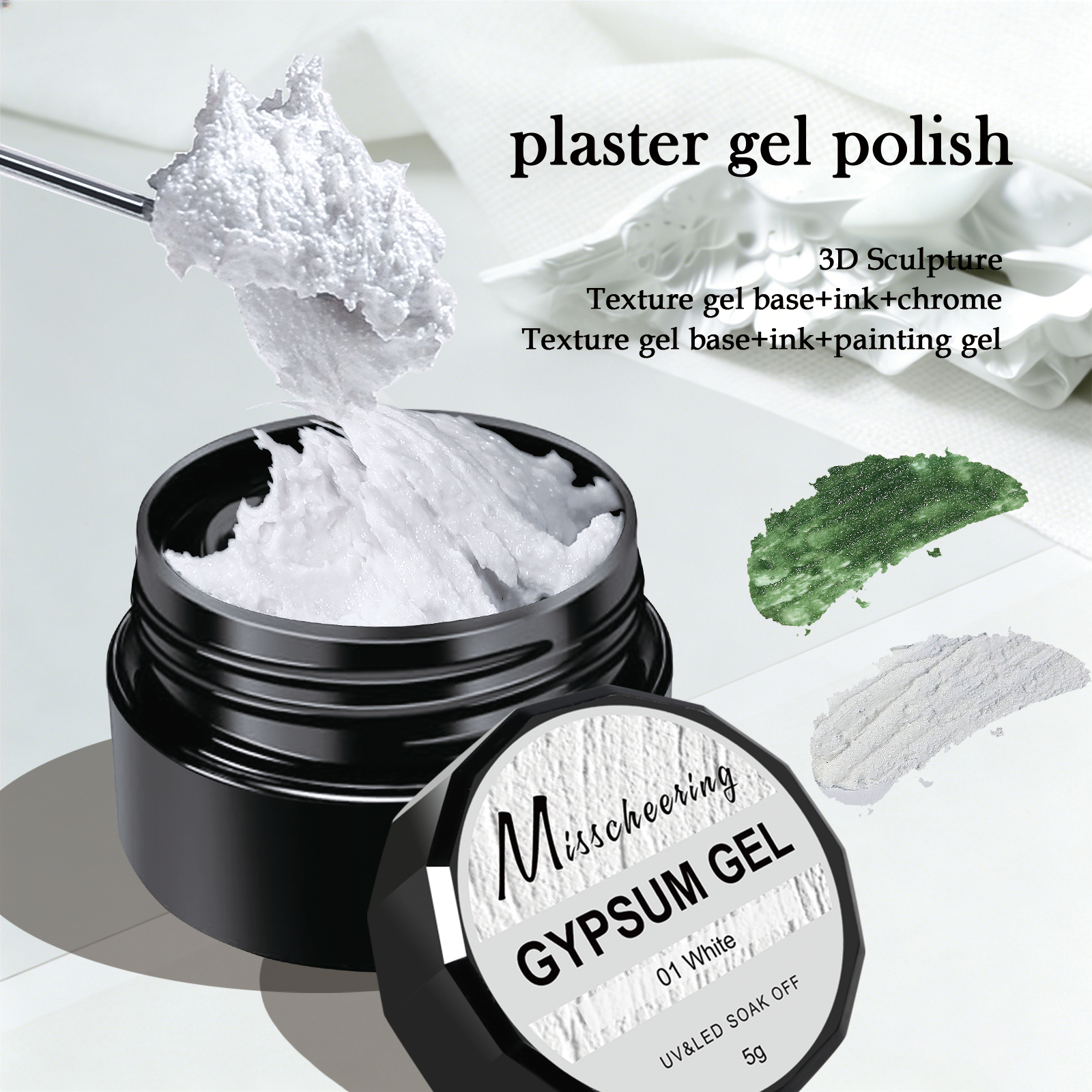 Photography Lighting Gels - 5g Solid Gypsum Painting Nail Gel