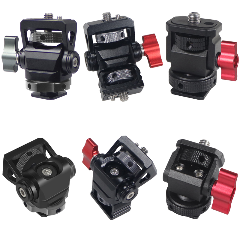 Photography Video Lighting Kit With Adjustable Tripod Stand - Mini Monitor Mount Holder Tripod Head
