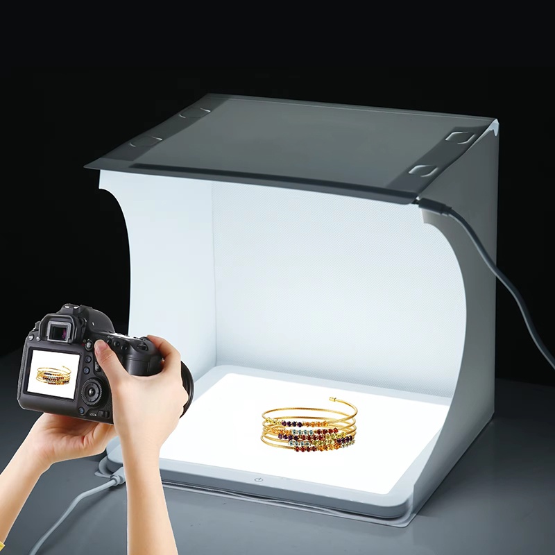 Photography Lighting And Backdrop - 20cm Portable Photobox Photography Folding LED