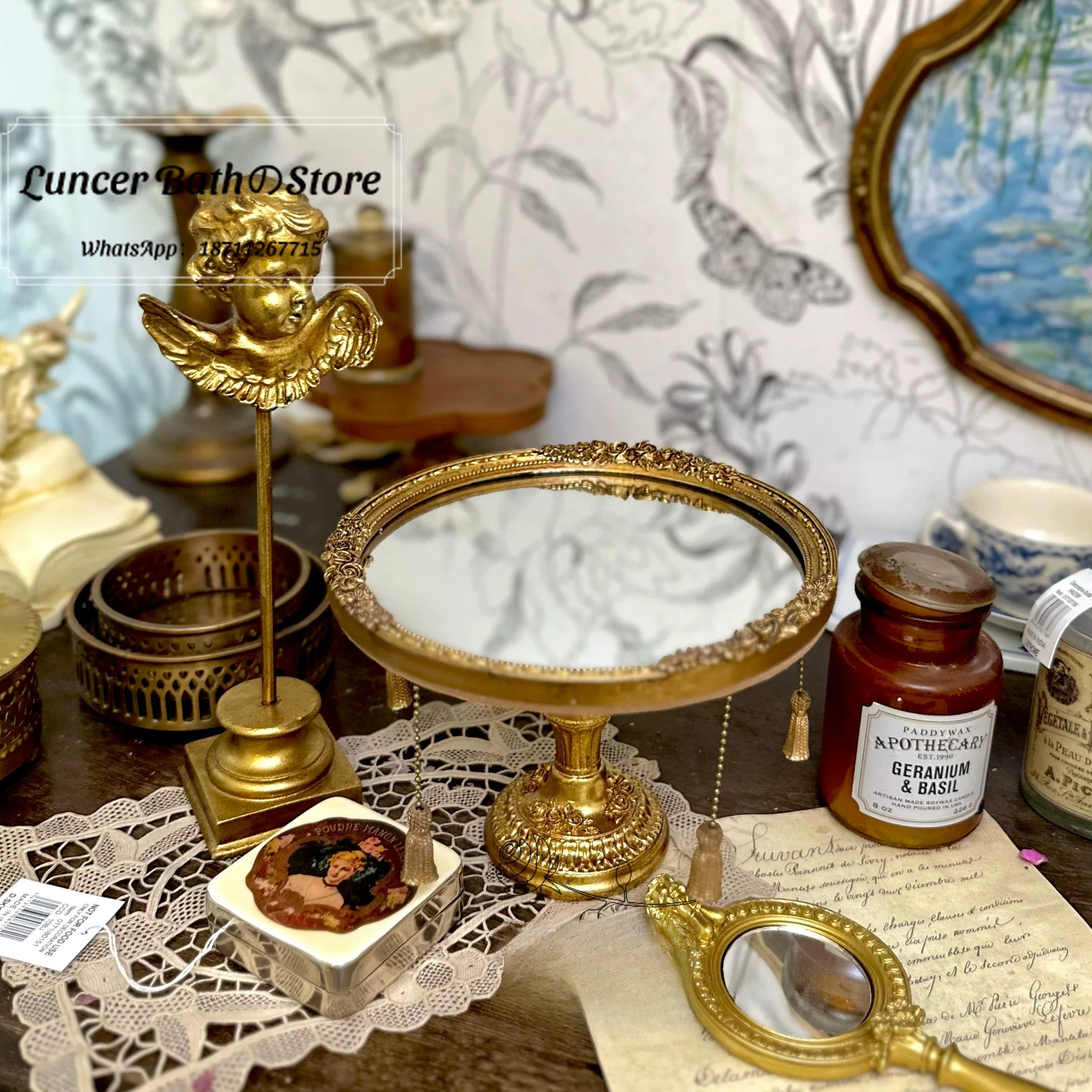 Vintage Photography Lighting - Vintage Court Ins Style Mirror Tray,