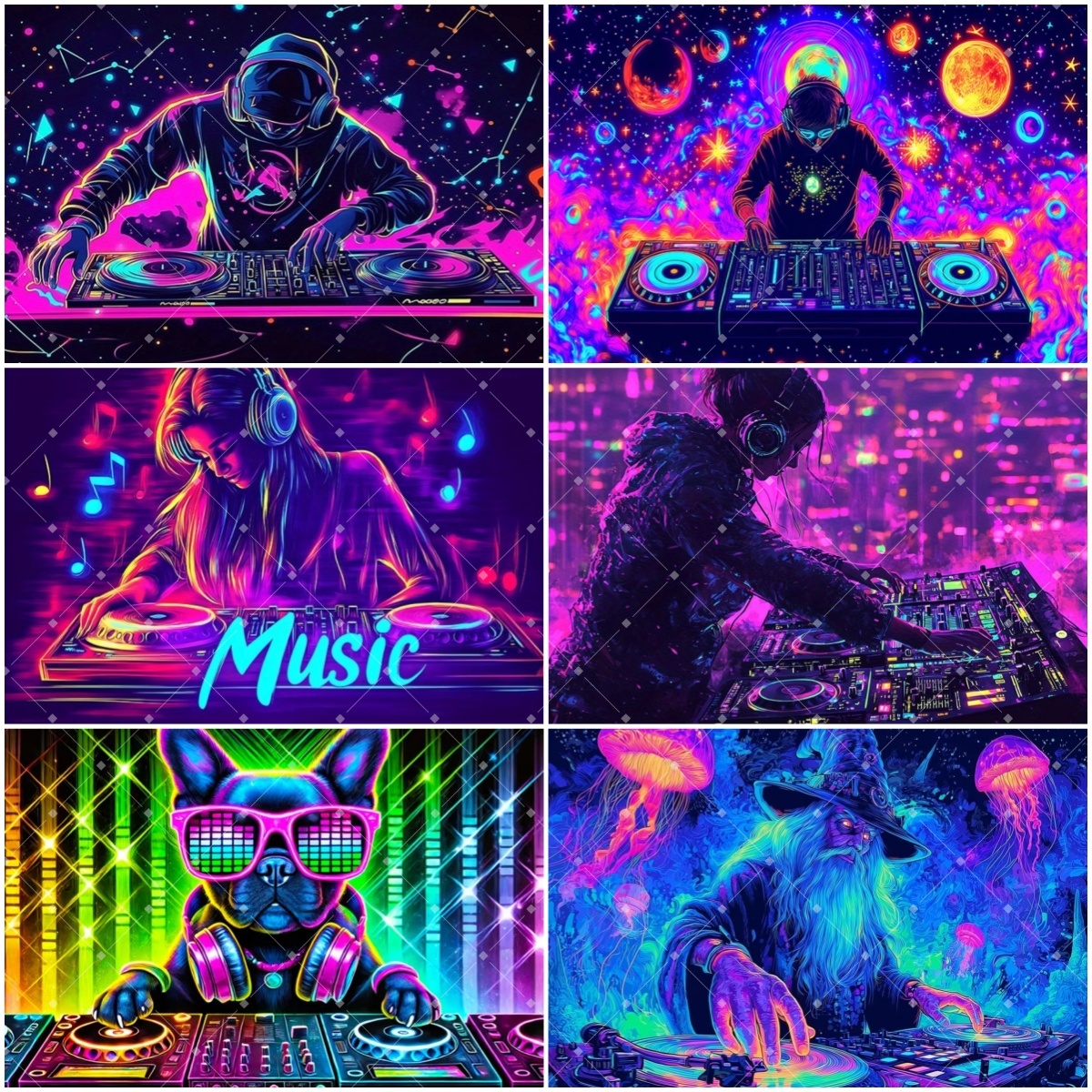 Photography Lighting Backdrop - Hip Hop Music DJ Party Decoration