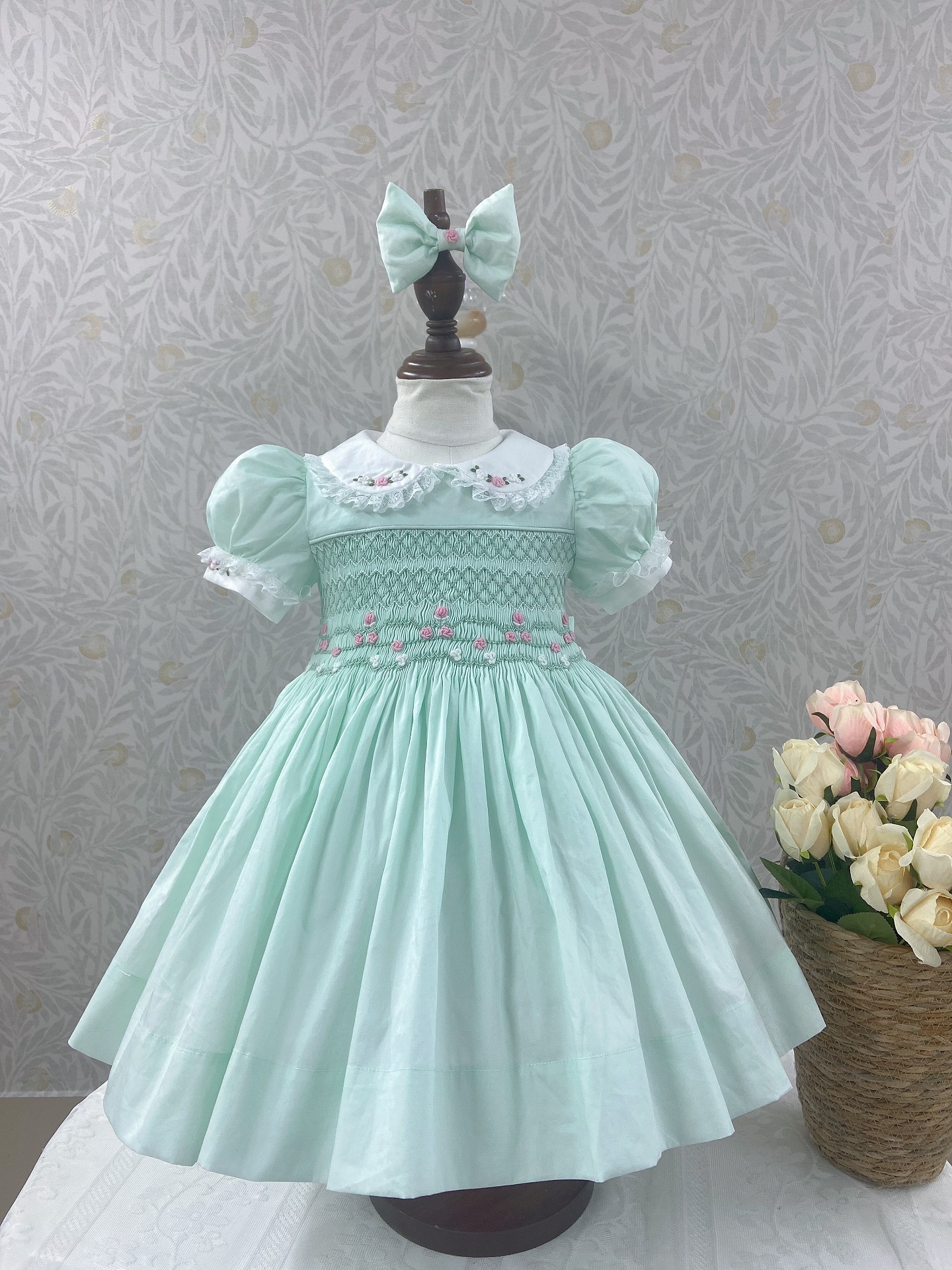 Vintage Photography Lighting - 0-6Y Baby Girl Summer Light Green