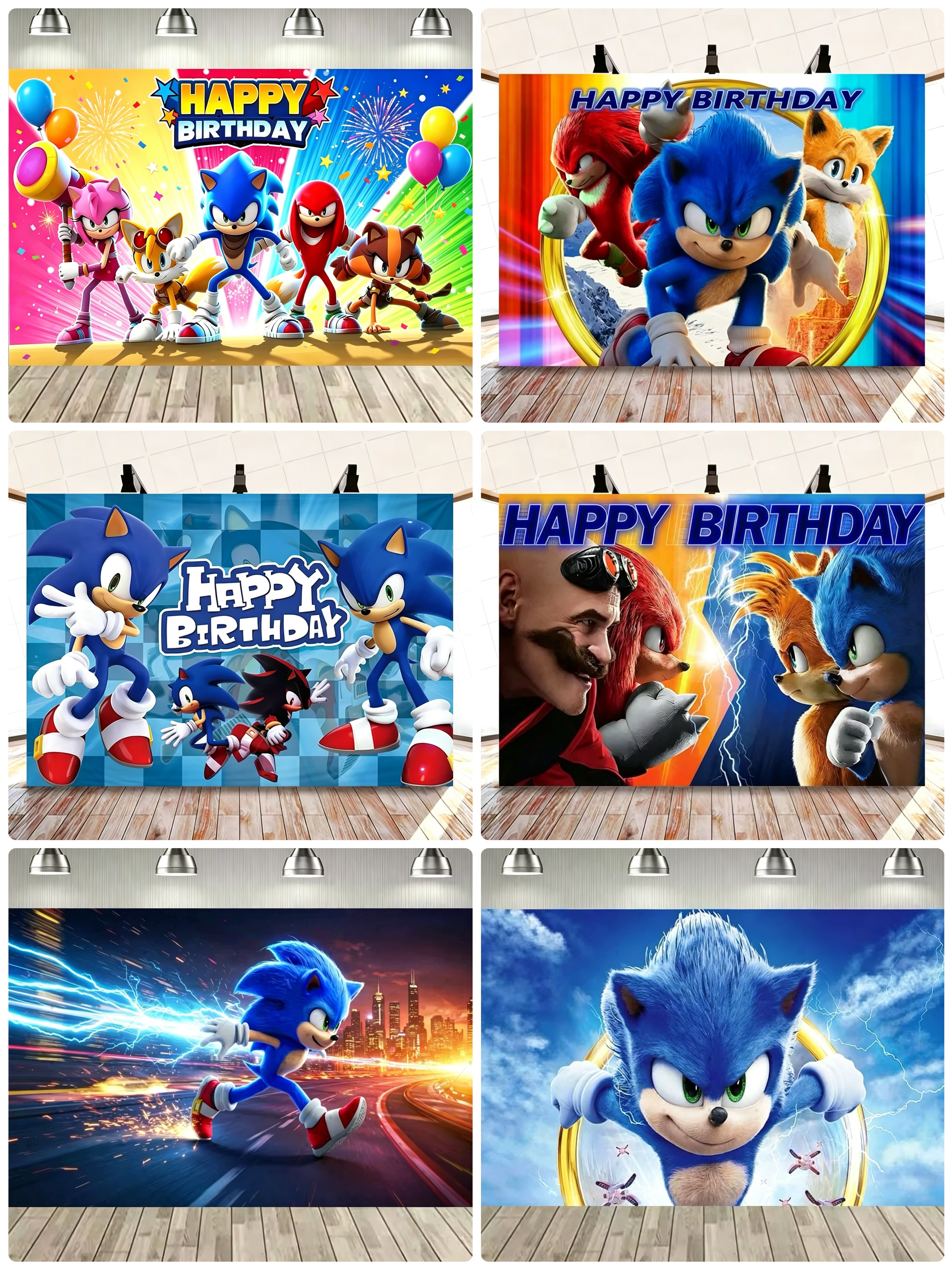 Photography Lighting Backdrop - Blue Hedgehog Photography Backdrop Children's Birthday