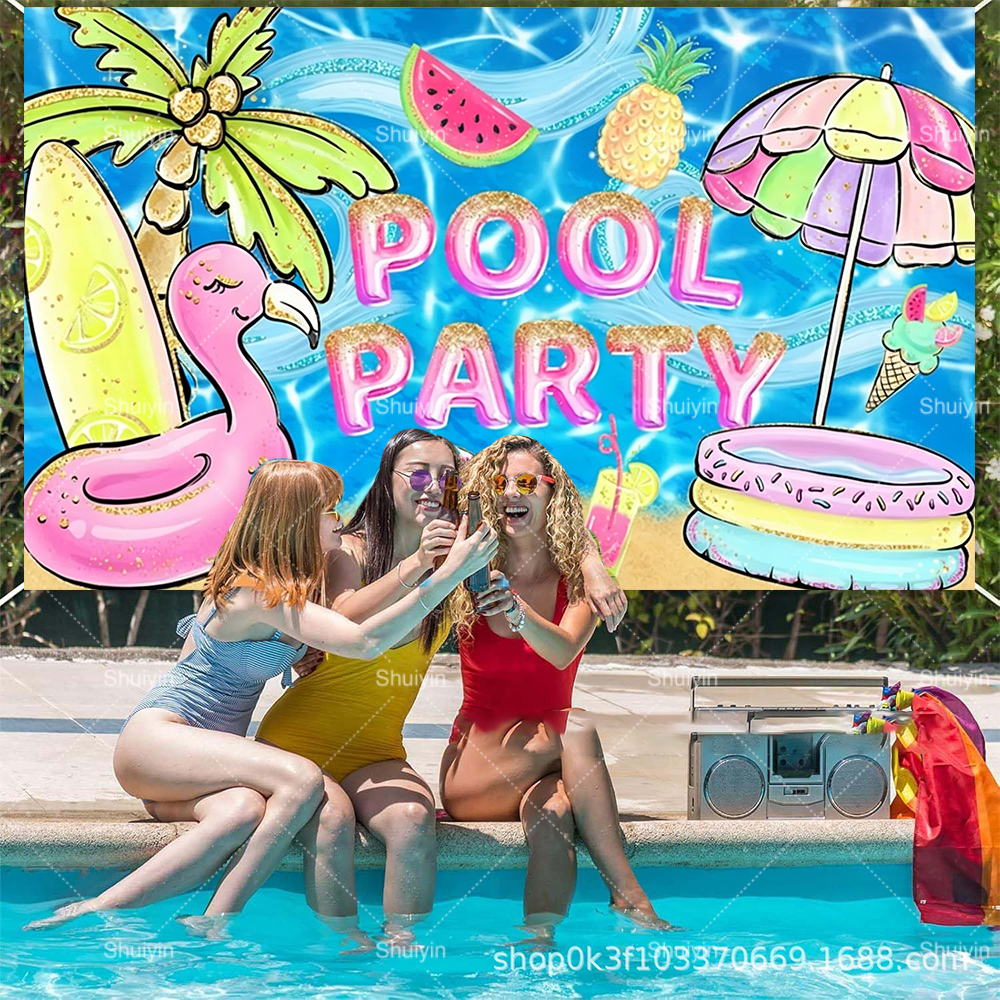 Photography Lighting Backdrop - Summer Pool Party Backdrop Swimming Ring