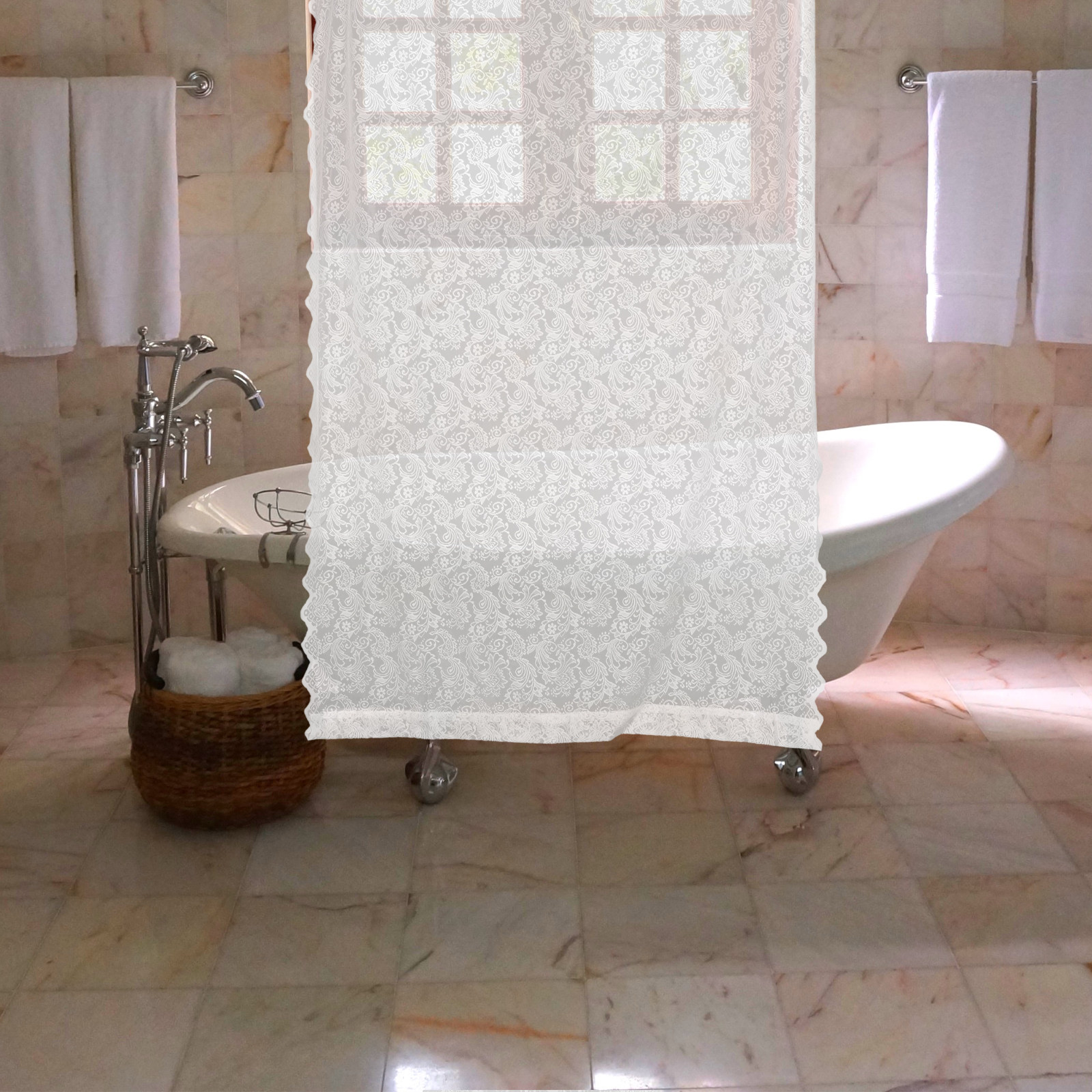 Vintage Photography Lighting - Vintage Lace Curtain Sheer Embroidered Light-Filtering