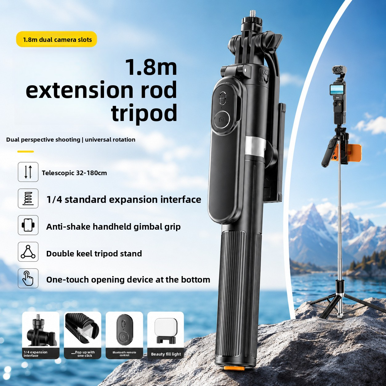 Selfie stick holder, light sup - đánh giá và giá Photography Lighting Wand