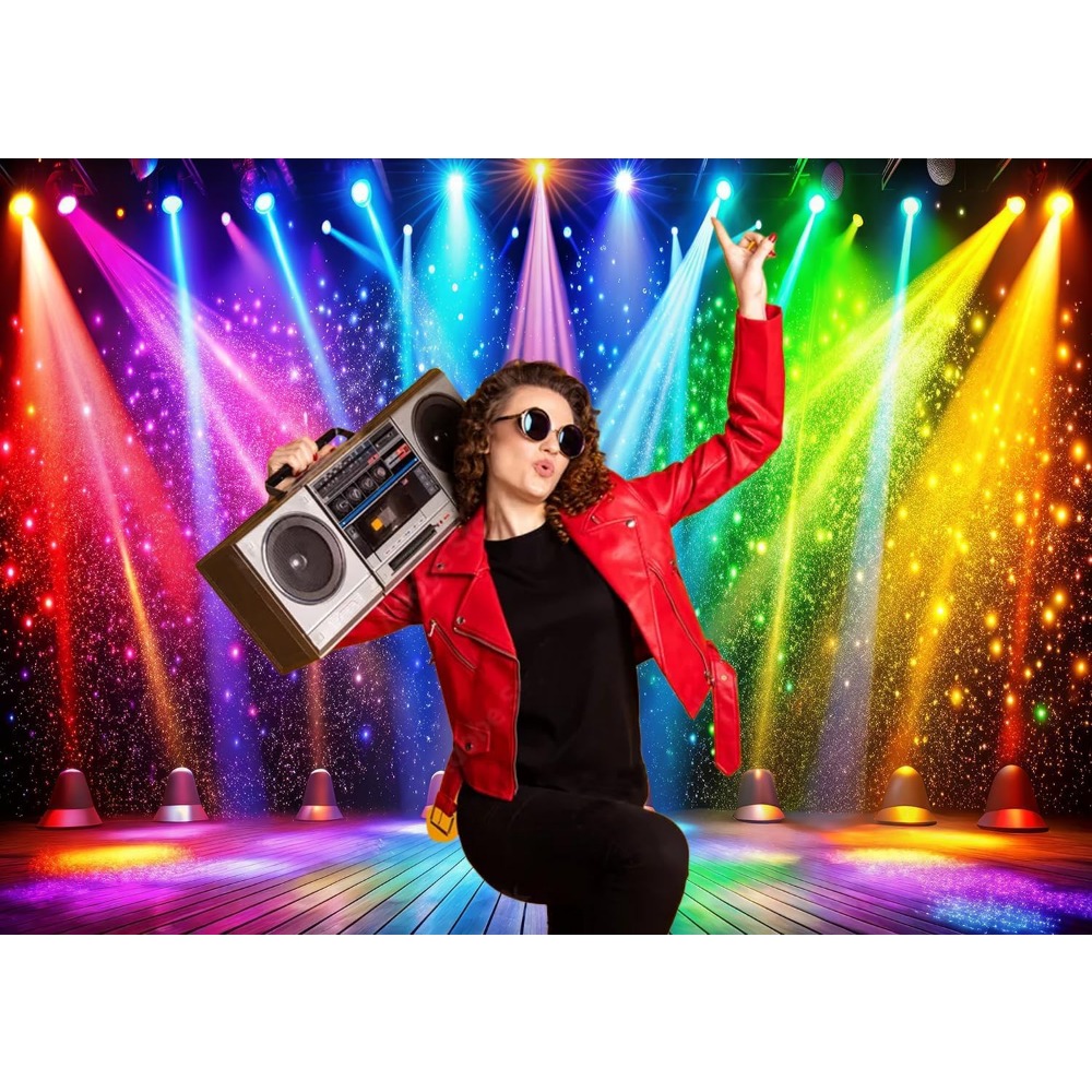 10x8ft Fabric Disco Rainbow St - đánh giá và giá Vintage Photography Lighting