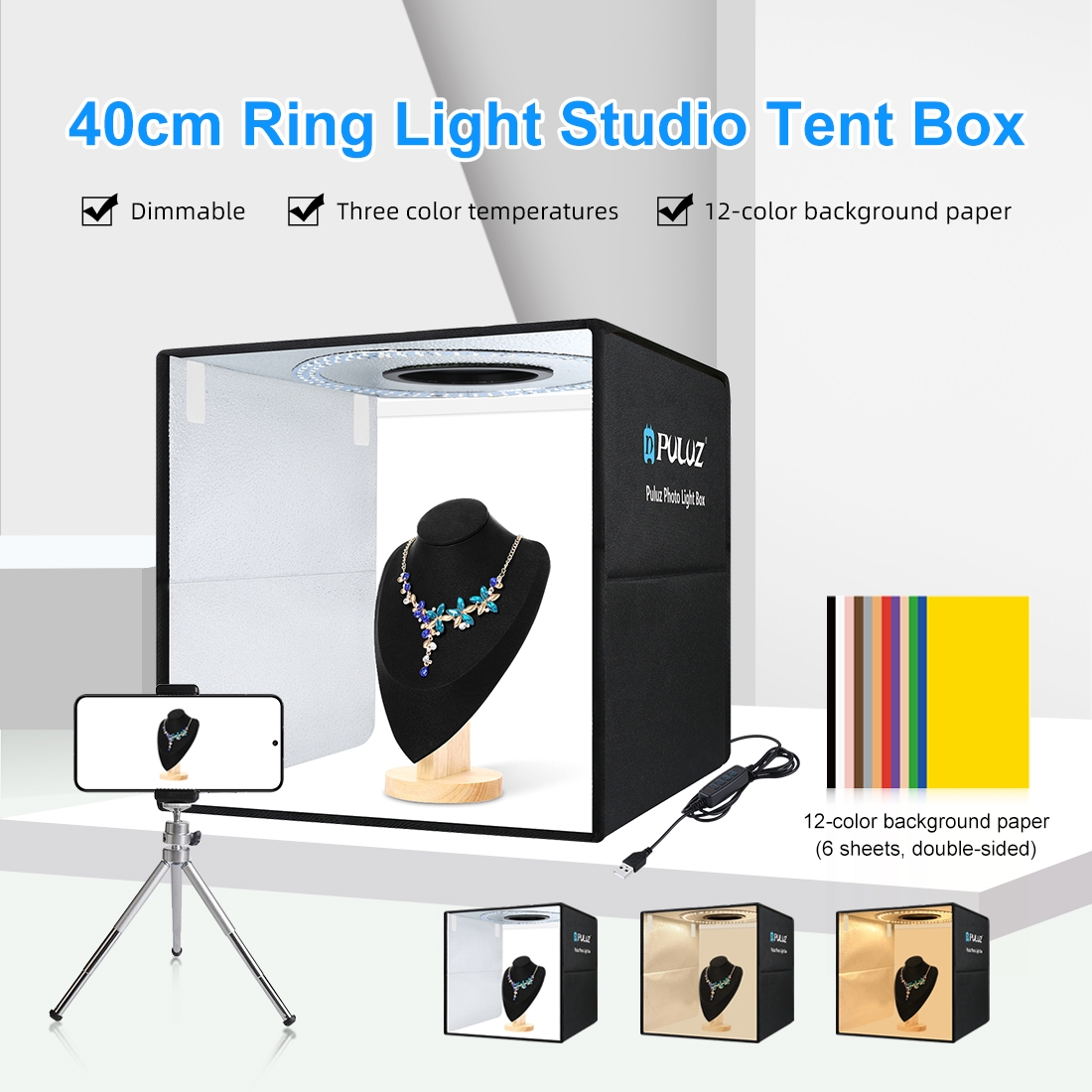 PULUZ 40cm Folding Portable Ri - đánh giá và giá Photography Lighting Backdrop