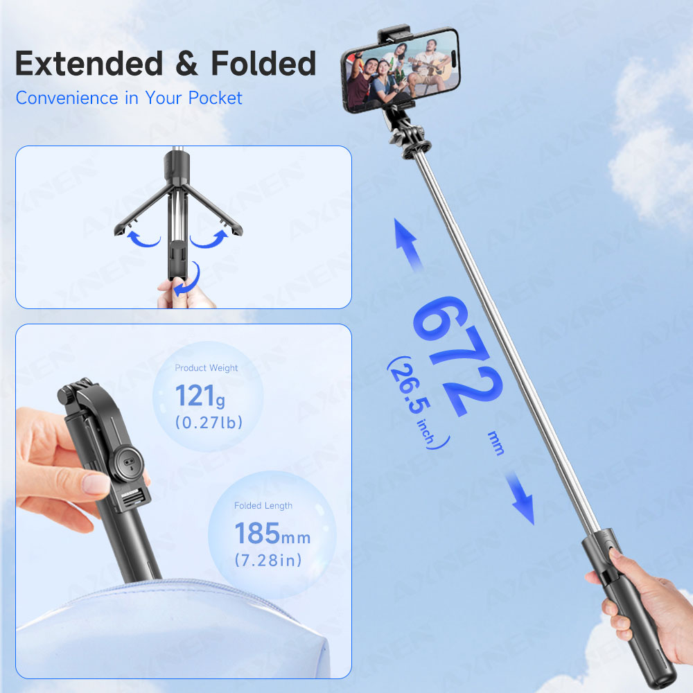 Selfie Stick Tripod with Detac - đánh giá và giá Photography Video Lighting Kit With Adjustable Tripod Stand