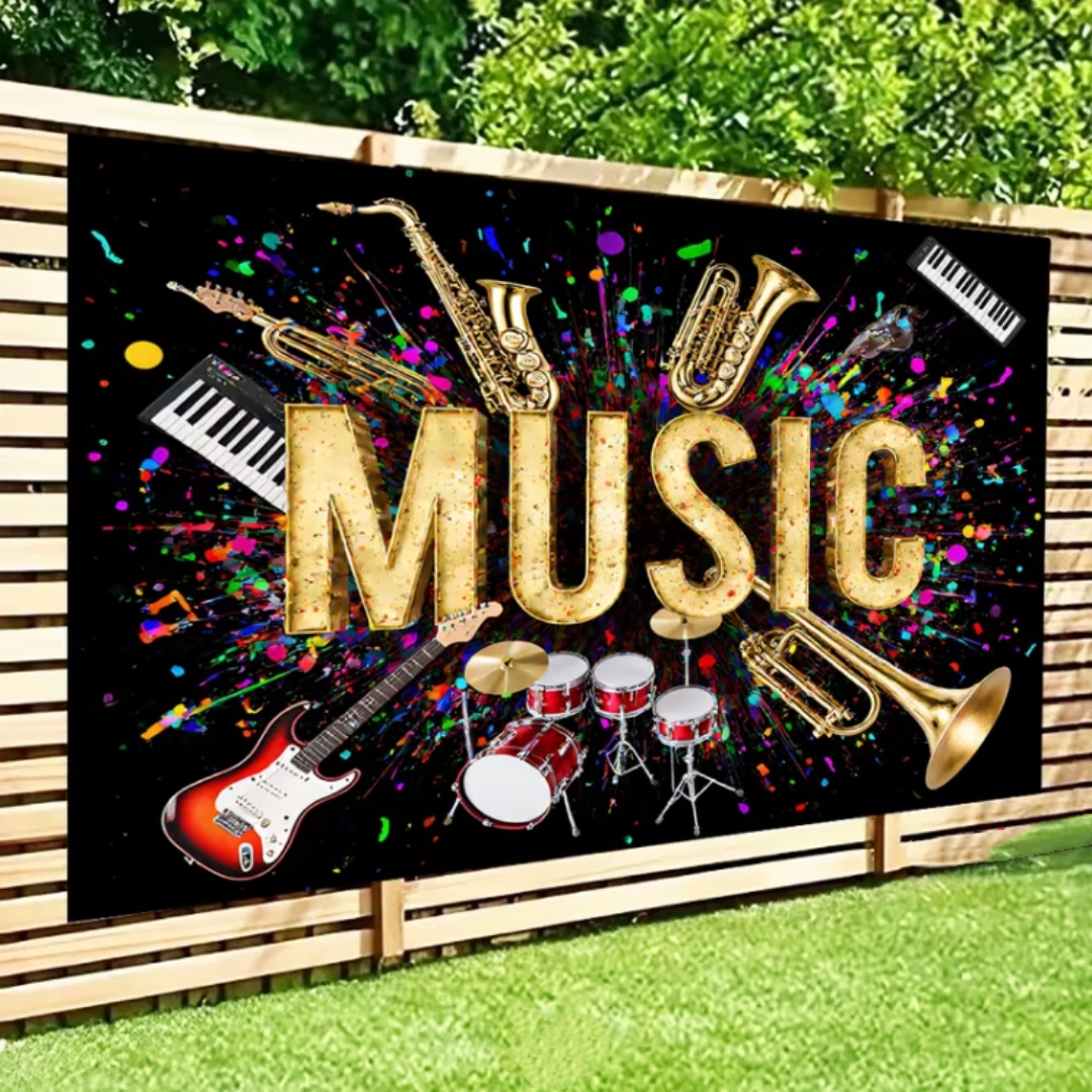 Vibrant Music Theme Glitter Pa - đánh giá và giá Photography Lighting Backdrop