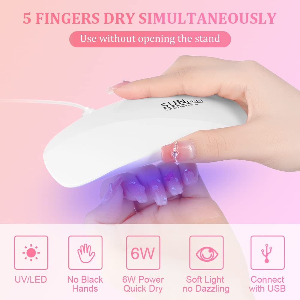 Portable 6 LED UV Nail Lamp 6W - đánh giá và giá Photography Lighting Gels