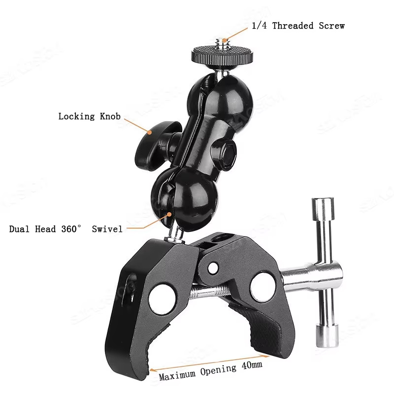 Camera Metal Super Clamp 360°  - đánh giá và giá Photography Lighting Tool