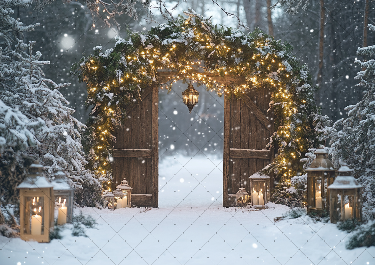 Christmas Snow Pine Arch Vinta - đánh giá và giá Vintage Photography Lighting