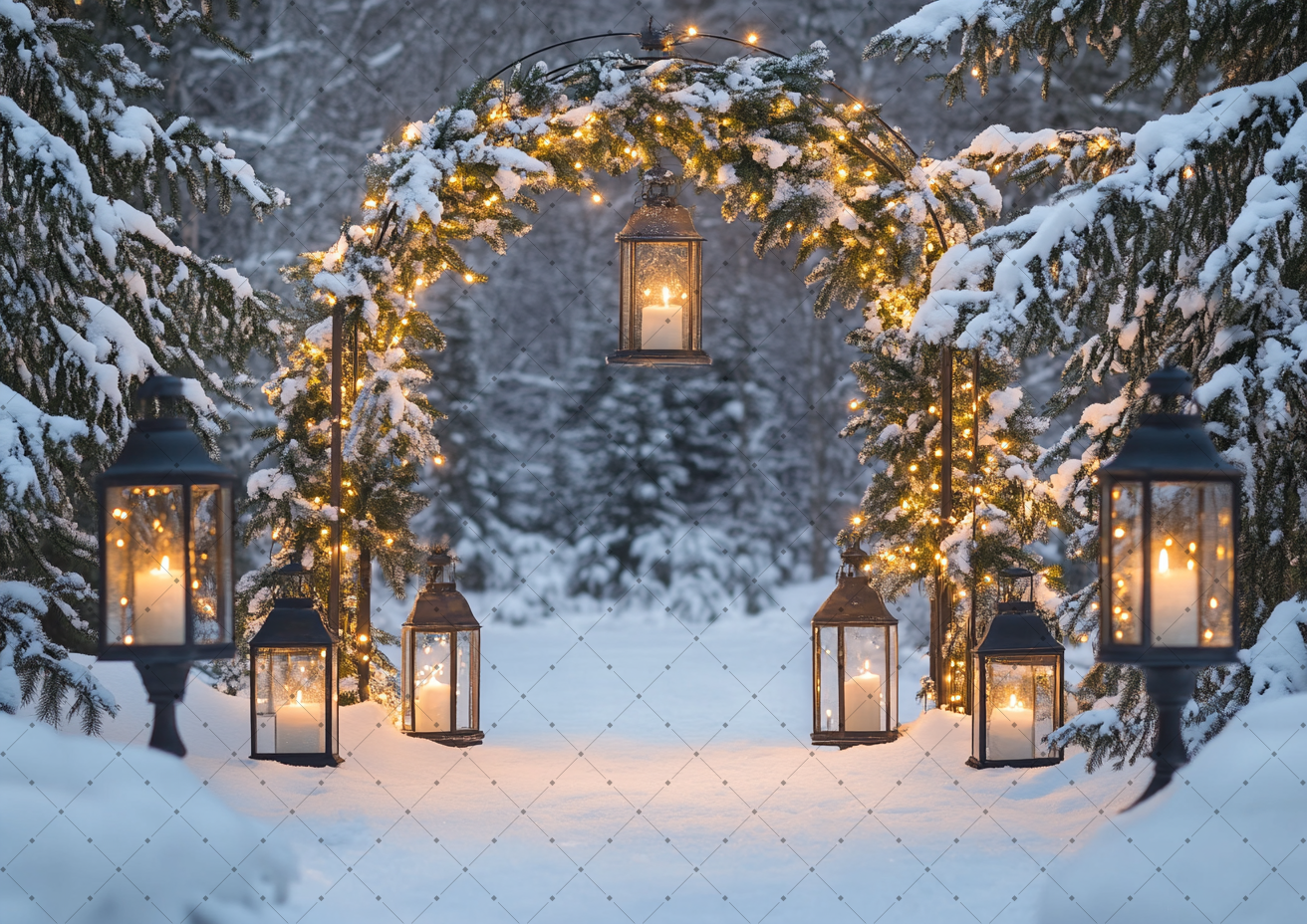 Christmas Snow Pine Arch Vinta - đánh giá và giá Vintage Photography Lighting