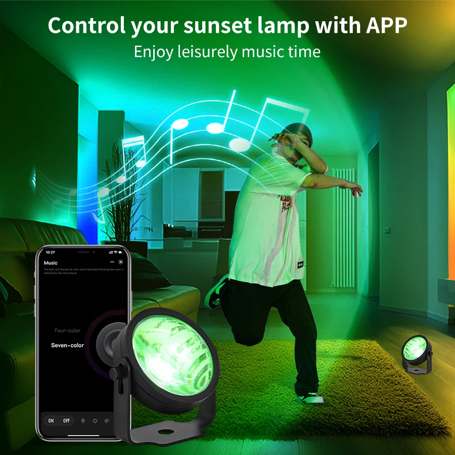 Tuya Smart Sunset Projector La - đánh giá và giá Photography Lighting Mood