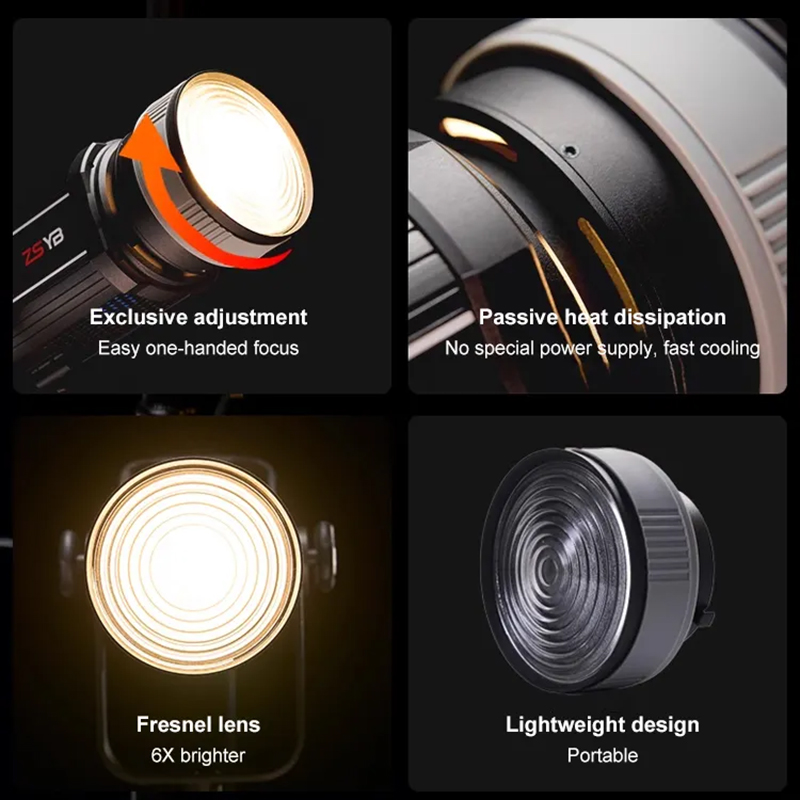 Fresnel Lens 15-55 Degree Adju - đánh giá và giá Photography Lighting Mount