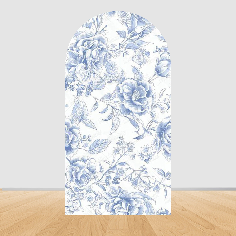 Blue Floral Bow Arch Backdrop  - đánh giá và giá Photography Lighting Backdrop