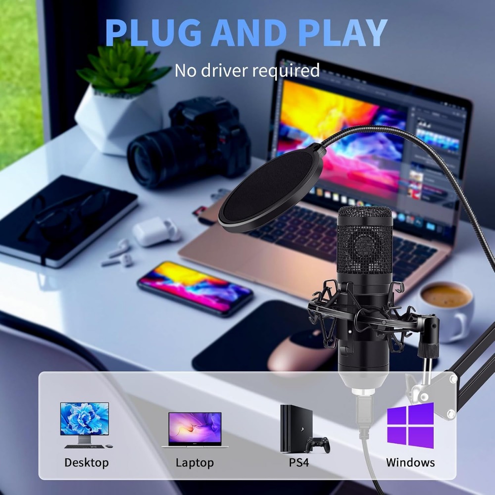 Condenser Microphone Kit with  - đánh giá và giá Boom Arm Stand