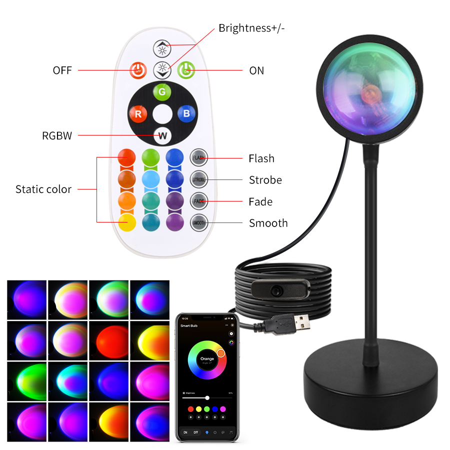 Tuya Smart Sunset Lamp USB Pro - đánh giá và giá Photography Lighting Mood