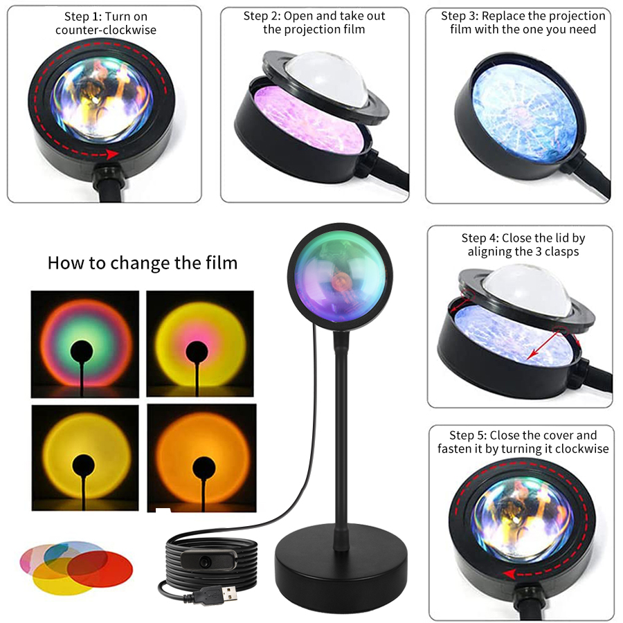Tuya Smart Sunset Lamp USB Pro - đánh giá và giá Photography Lighting Mood