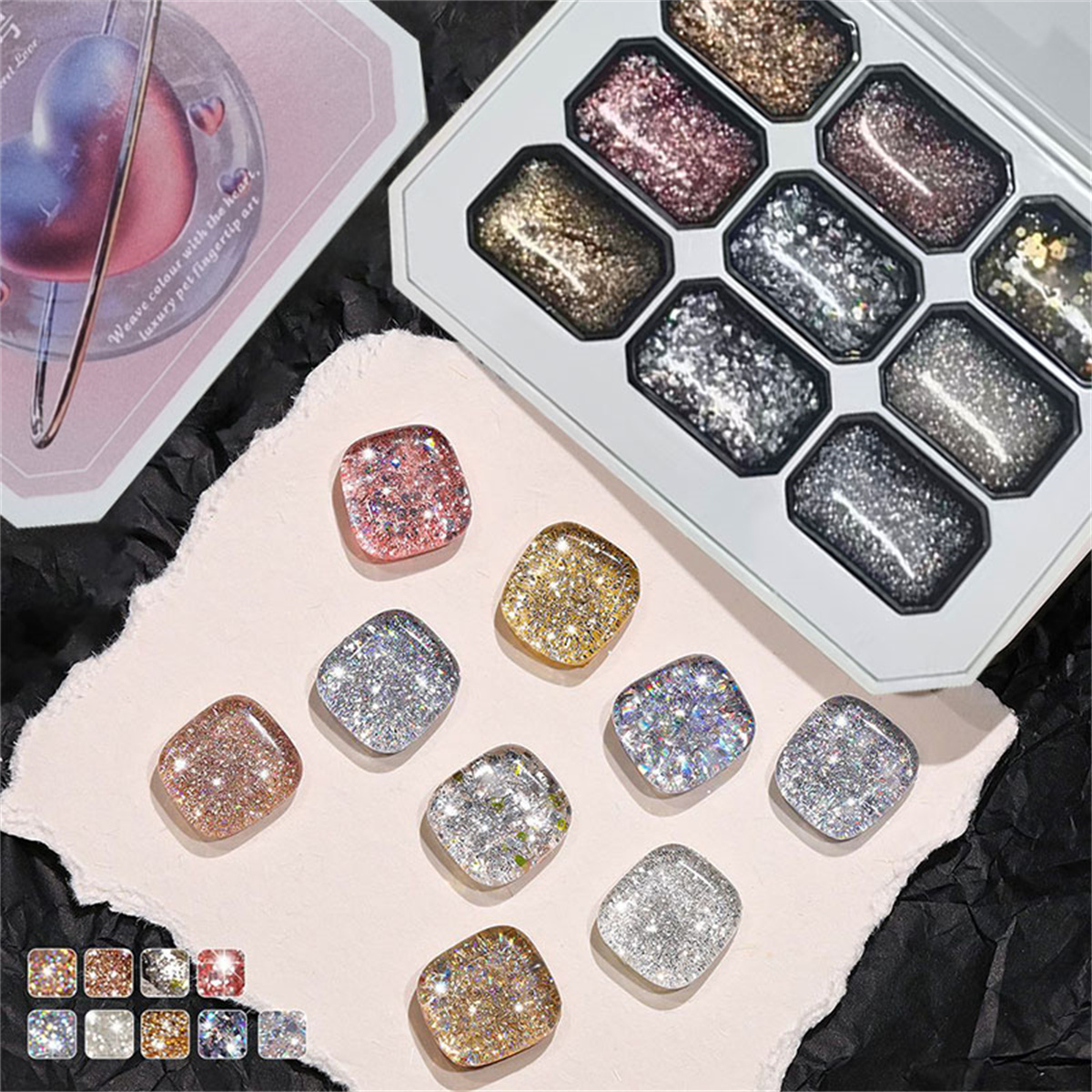 1pc 9 Colors Starburst Glitter - đánh giá và giá Photography Lighting Gels