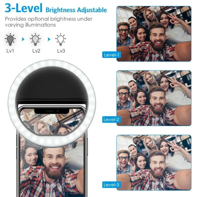 Clip-On LED Selfie Ring Light, - đánh giá và giá Photography Lighting Tool