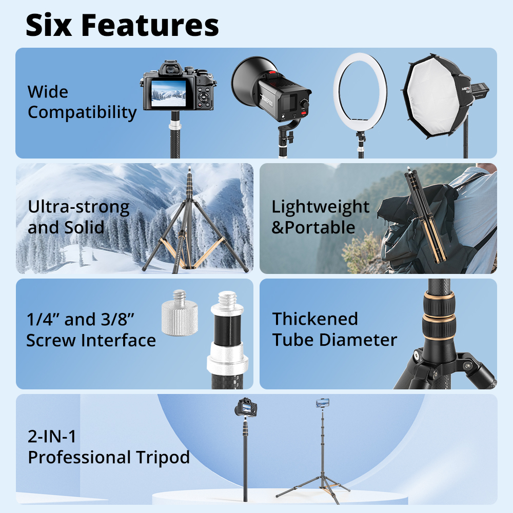 QZSD LS-255/285 2.2m 2.7m Port - đánh giá và giá Photography Video Lighting Kit With Adjustable Tripod Stand