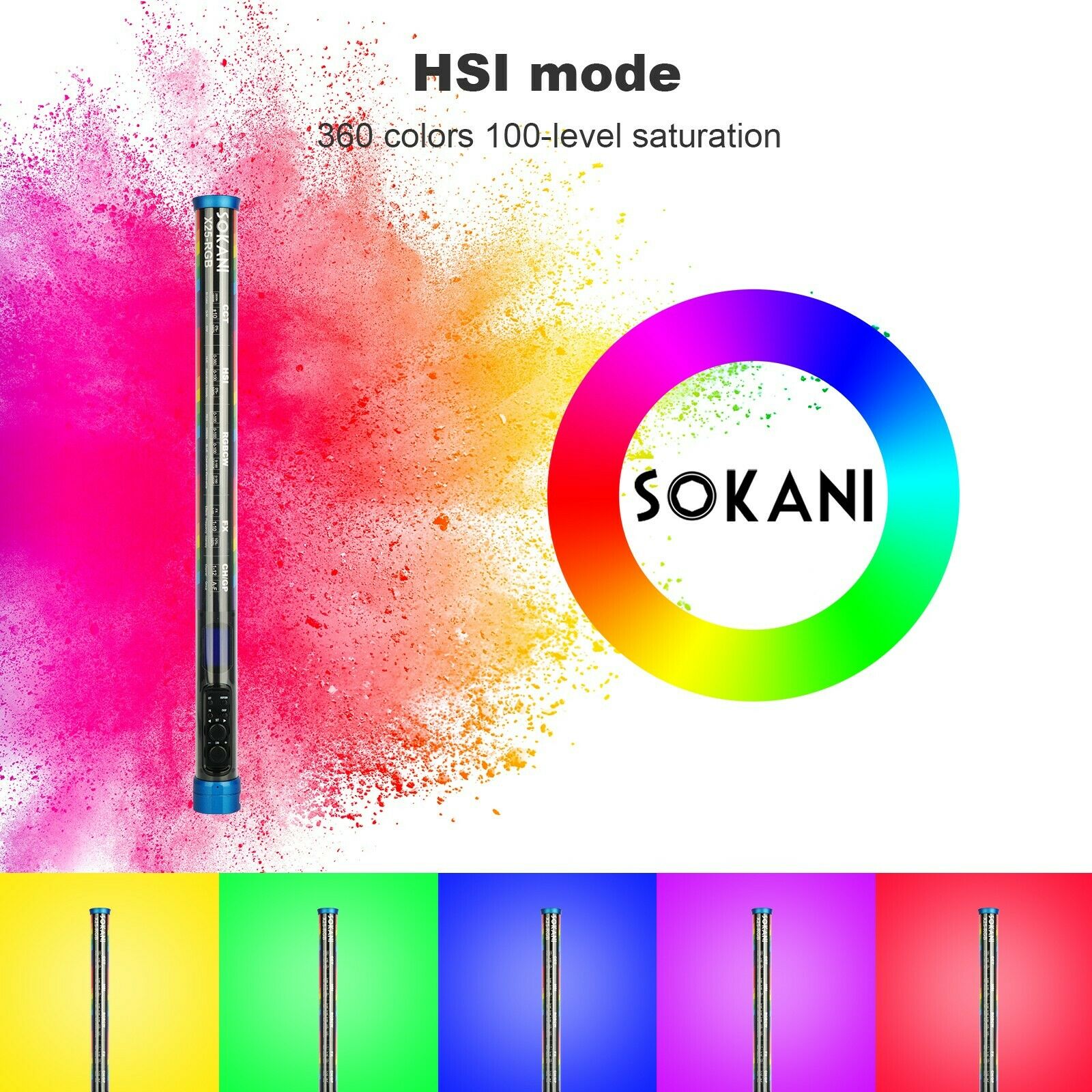 Sokani X25 RGB LED Video Light - đánh giá và giá Photography Lighting Wand
