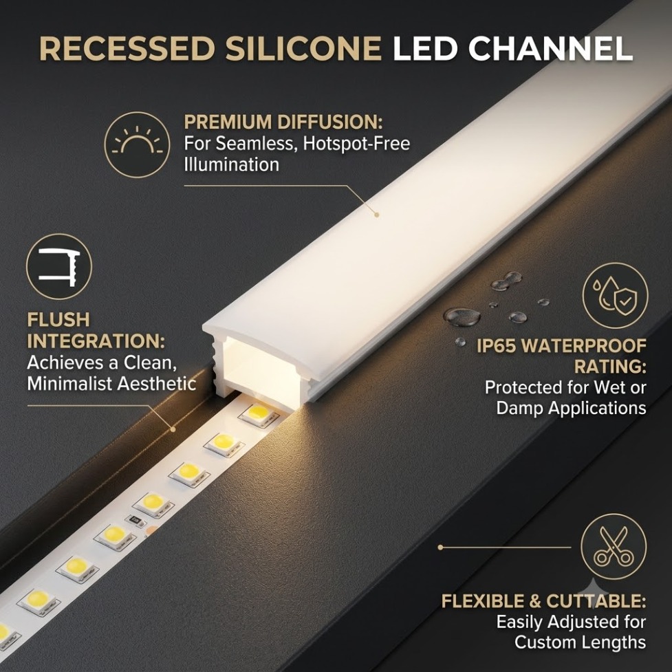 Recessed White Silicone Tube L - đánh giá và giá Diffusion Material Roll