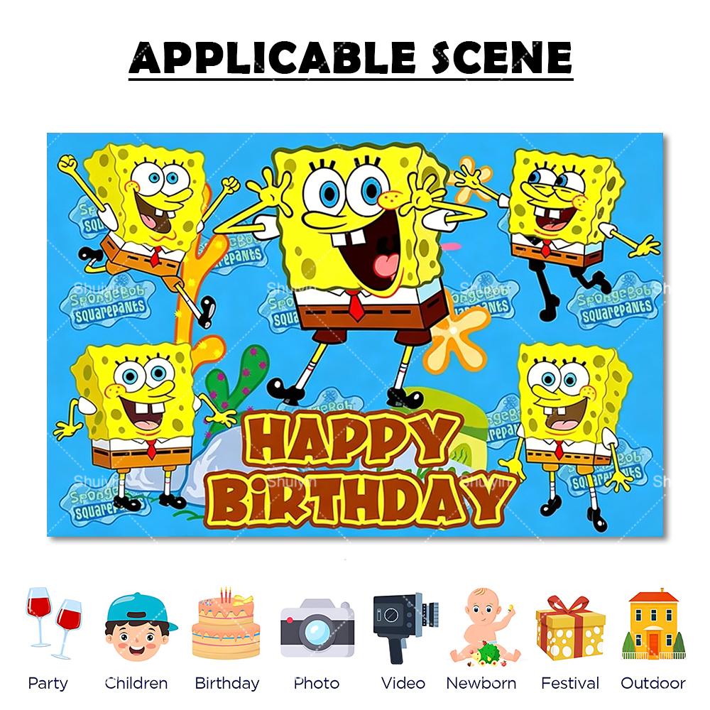 Cartoon SpongeBob Backdrop Chi - đánh giá và giá Photography Lighting Backdrop