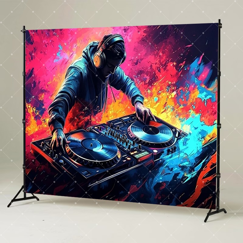 Hip Hop Music DJ Party Decorat - đánh giá và giá Photography Lighting Backdrop