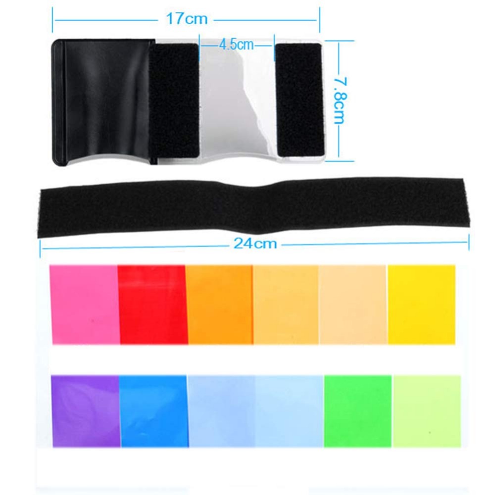 12 Colors Camera Flash Gels Li - đánh giá và giá Photography Lighting Flash