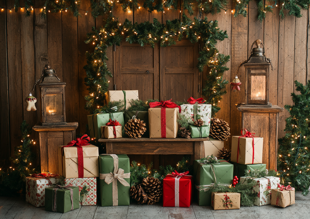 Rustic Brown Wood Wall Christm - đánh giá và giá Vintage Photography Lighting