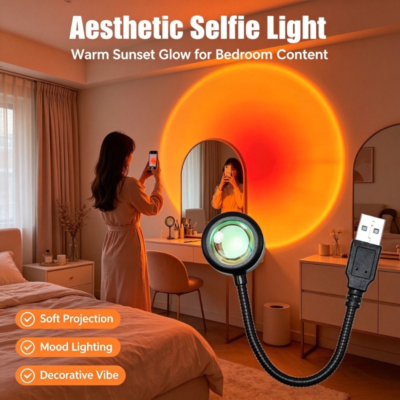 USB Sunset Lamp, Aesthetic Pro - đánh giá và giá Photography Lighting Mood