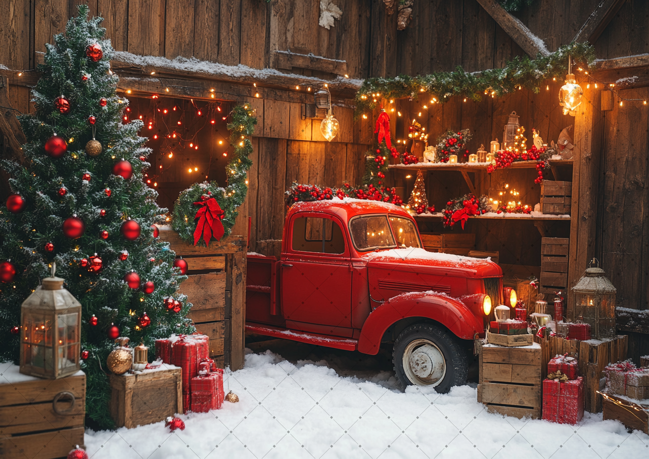 Wooden Barn Christmas Backdrop - đánh giá và giá Vintage Photography Lighting