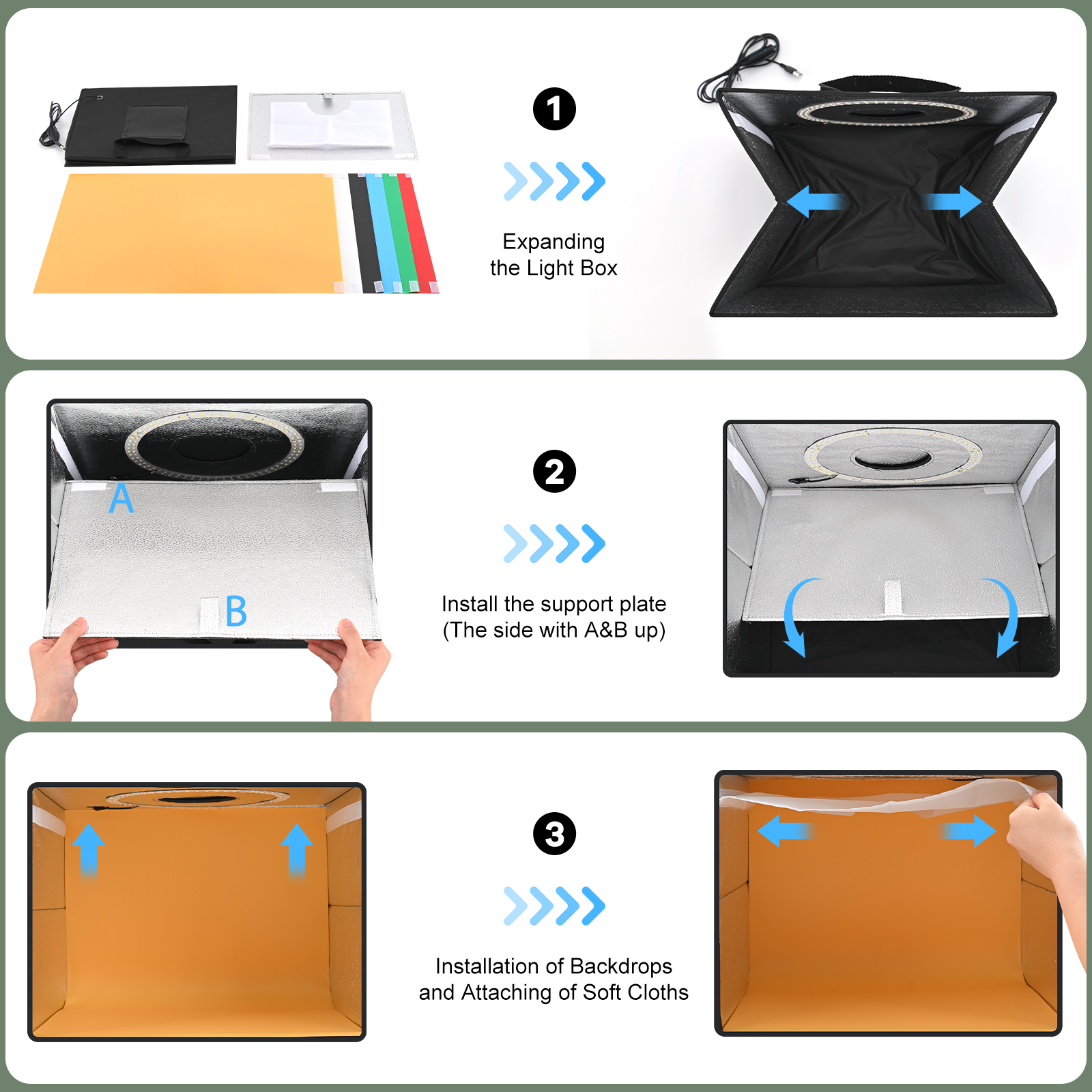 Lightdow Dimmable Photo Box LE - đánh giá và giá Photography Lighting And Backdrop