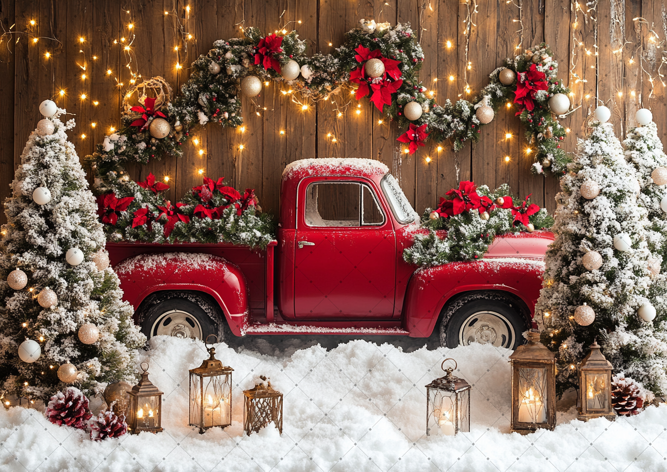 Vintage Red Truck Christmas Ph - đánh giá và giá Vintage Photography Lighting