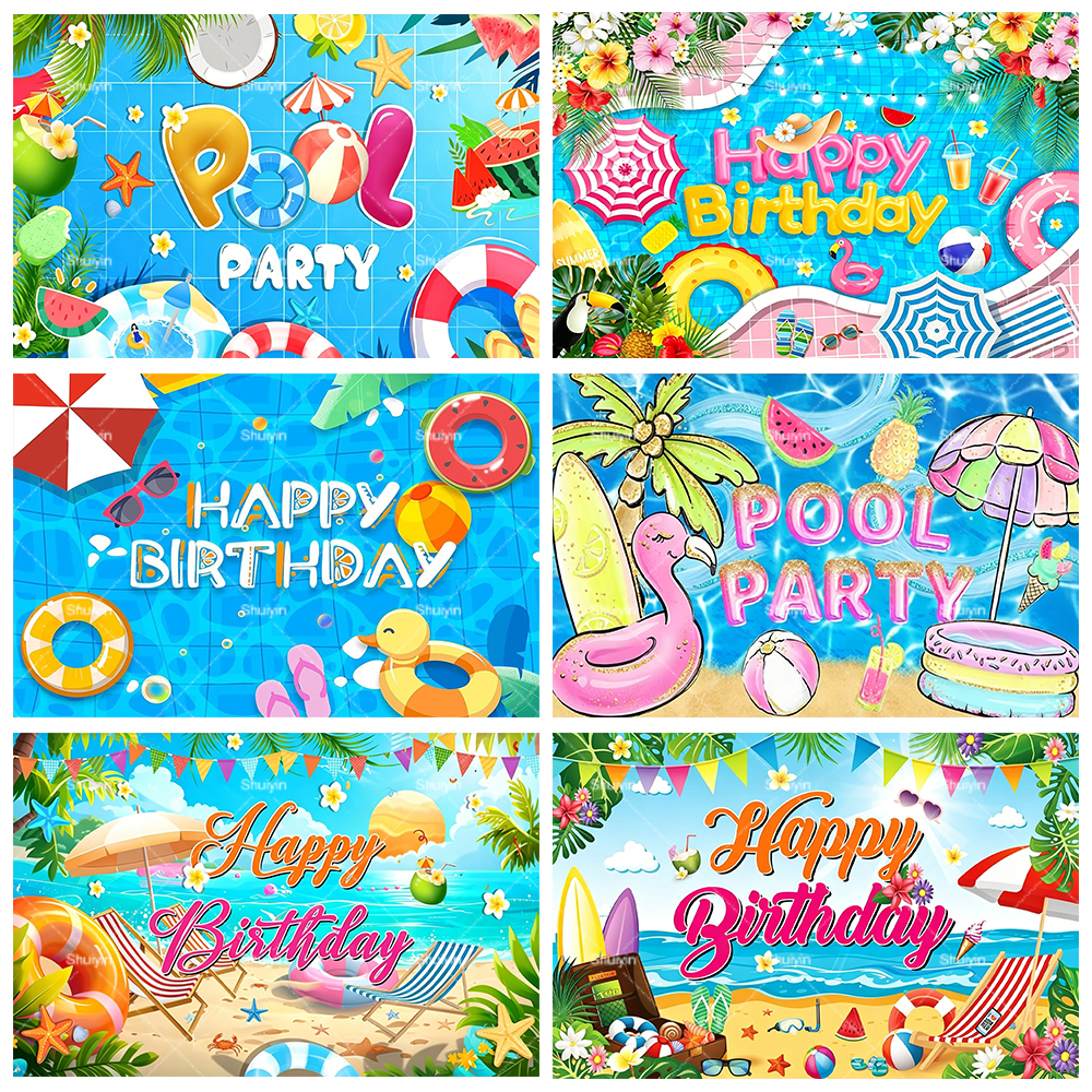 Summer Pool Party Backdrop Swi - đánh giá và giá Photography Lighting Backdrop