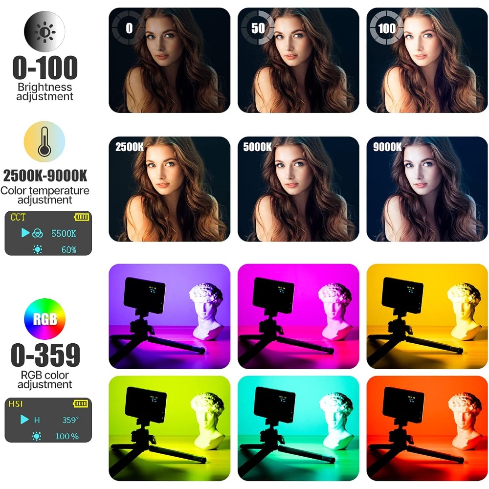 RGB LED Camera Light Panel: 0- - đánh giá và giá Photography Lighting Brand