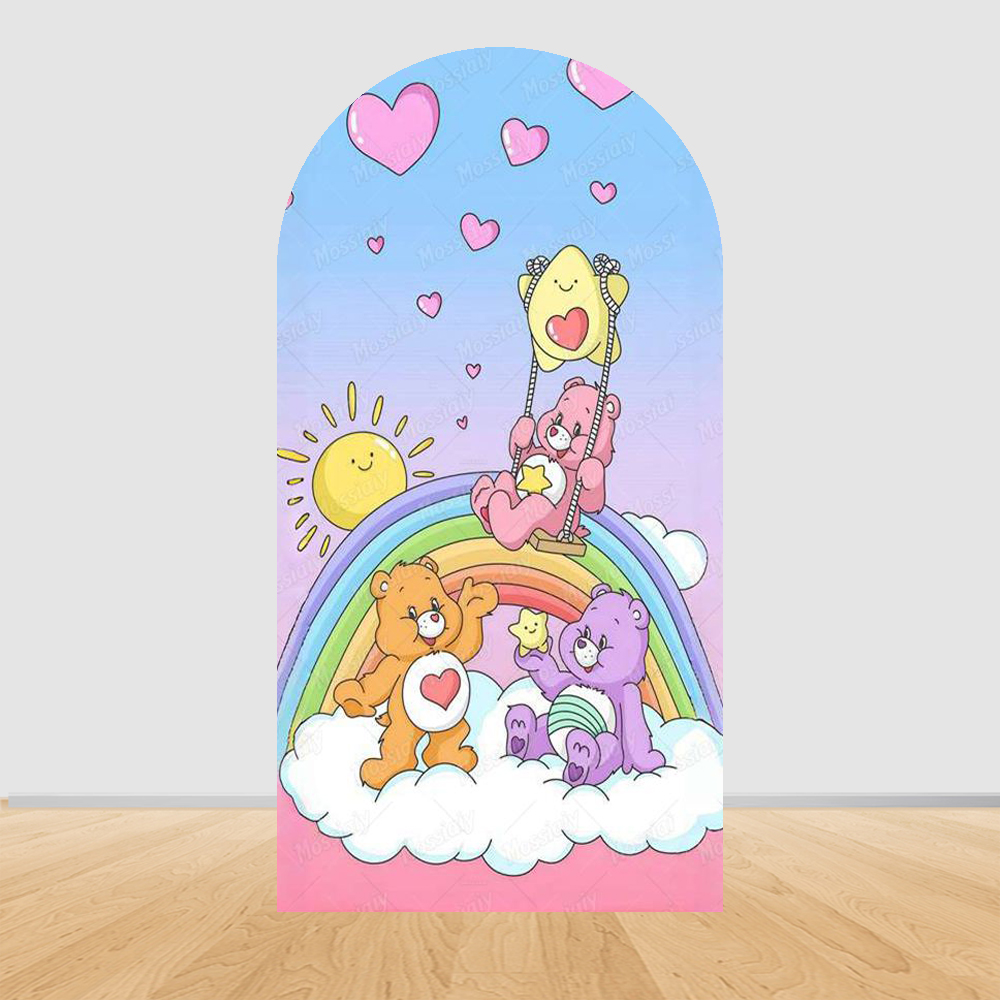 Cute Rainbow Bear Arch Backdro - đánh giá và giá Photography Lighting Backdrop