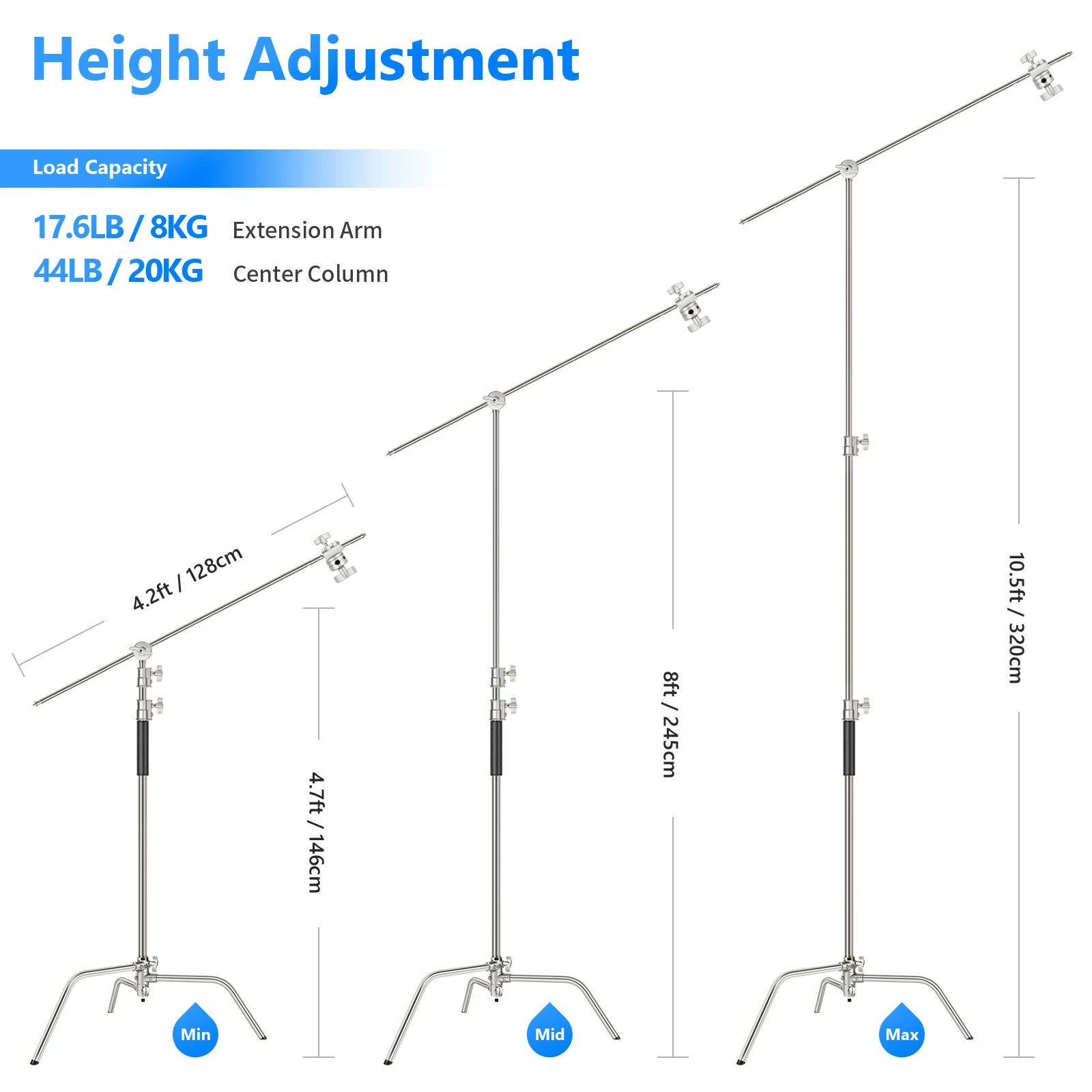 NEEWER Pro 100% Stainless Stee - đánh giá và giá Boom Arm Stand