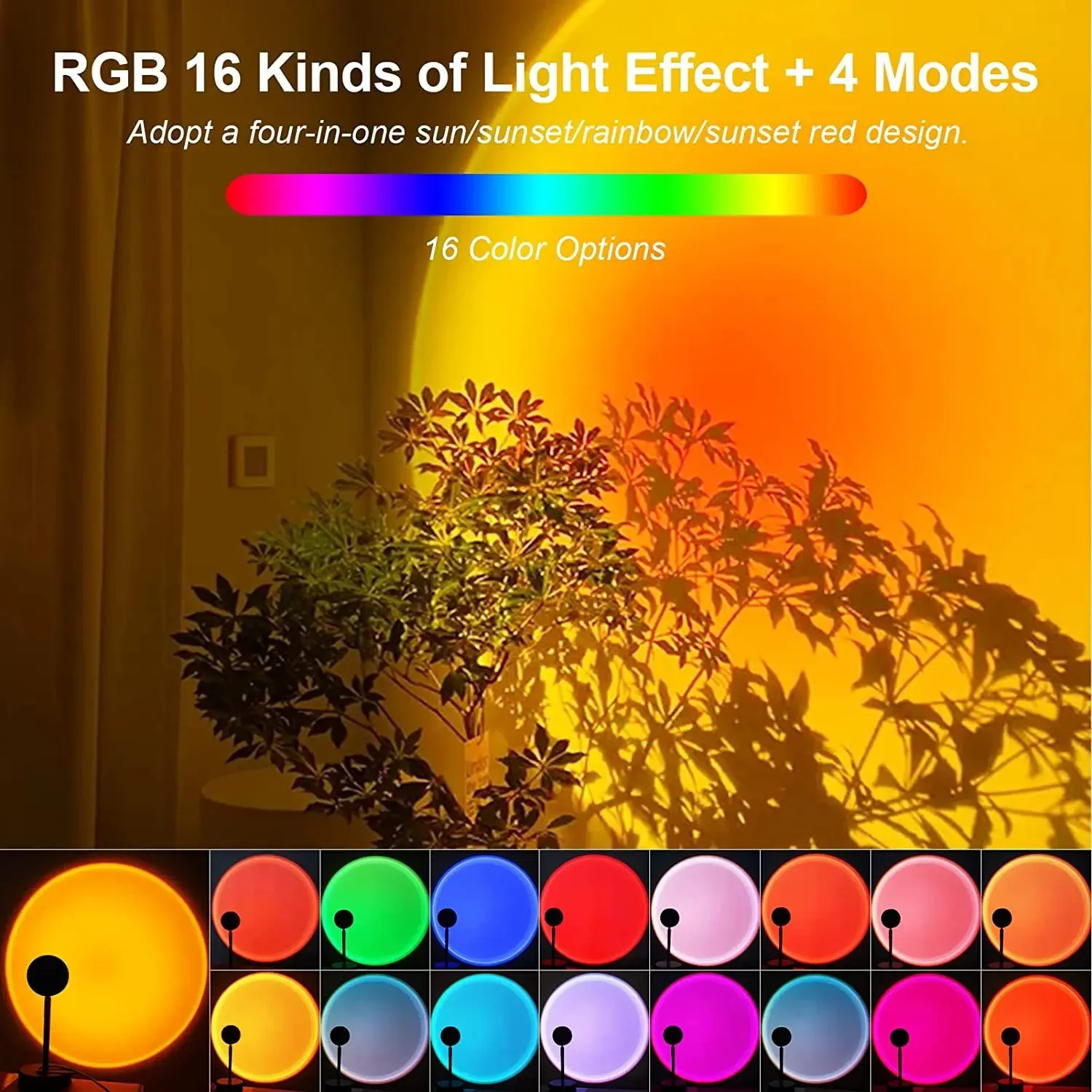 16 Color Sunset Lamp,RGB Mood  - đánh giá và giá Photography Lighting Mood