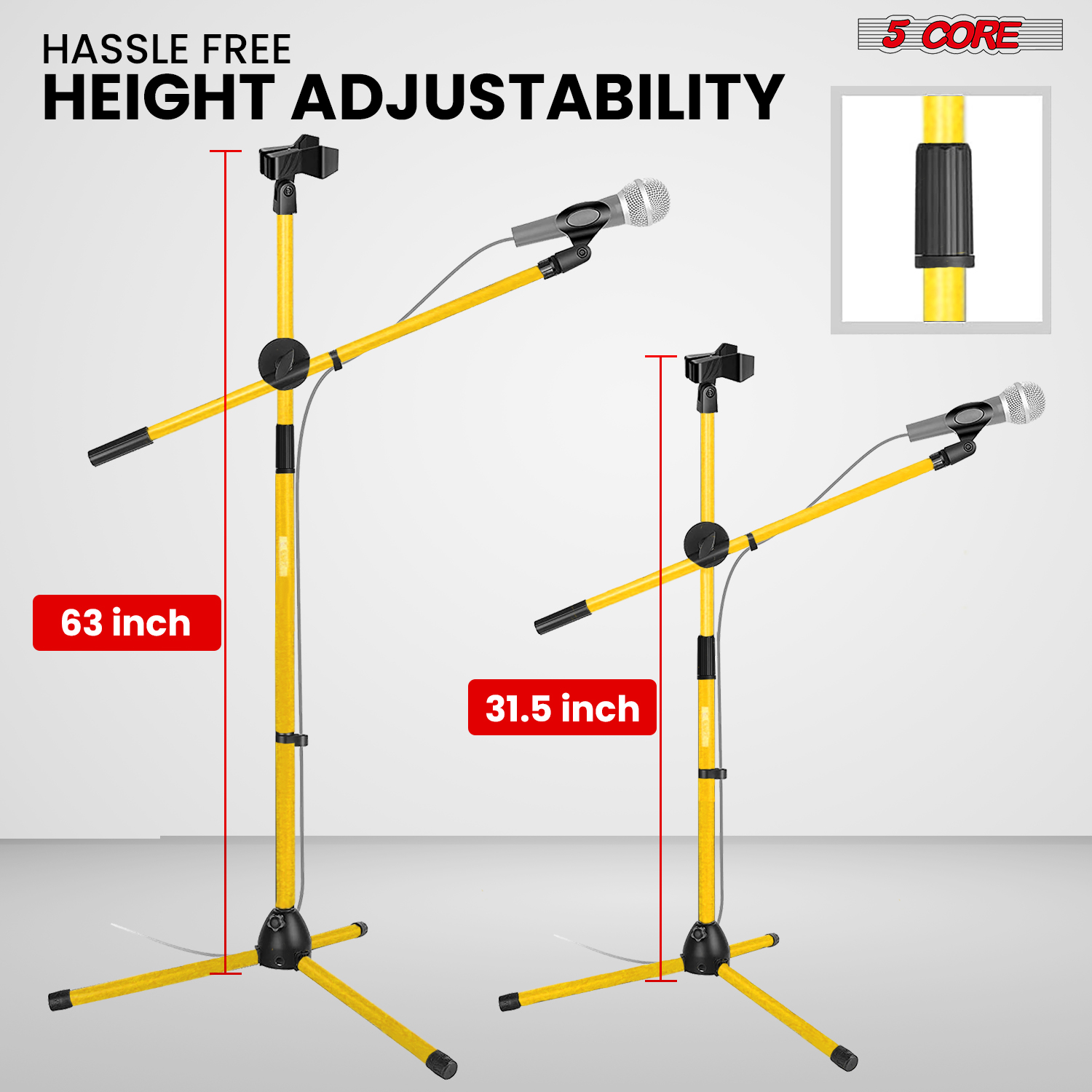 5 Core Microphone Stand Floor  - đánh giá và giá Boom Arm Stand